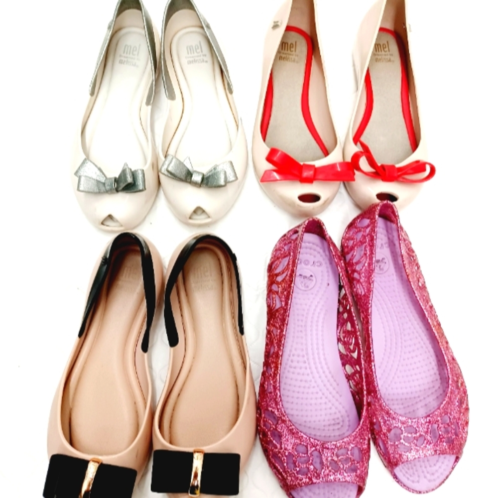 Mel Melissa & Crocs Bundel of 4 Little girl shoes Sz  1